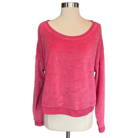 Aeropostale - Velour Long Sleeve Pink - slight crop sz M - Picture 3 of 8